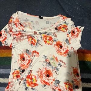 Vibrant Floral Short Sleeve Women's Top